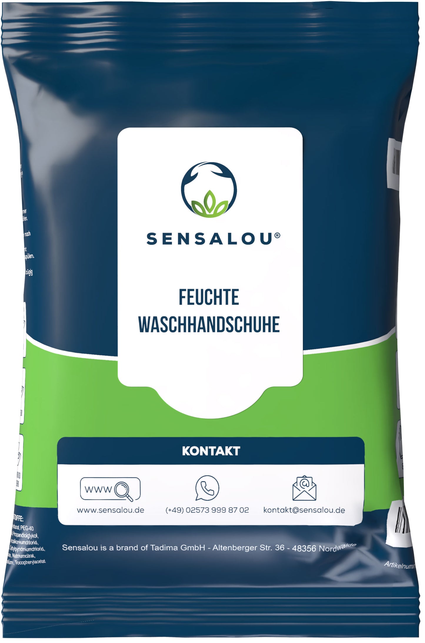 Sensalou Moist Disposable Wash Mitt Adults (8 pieces)