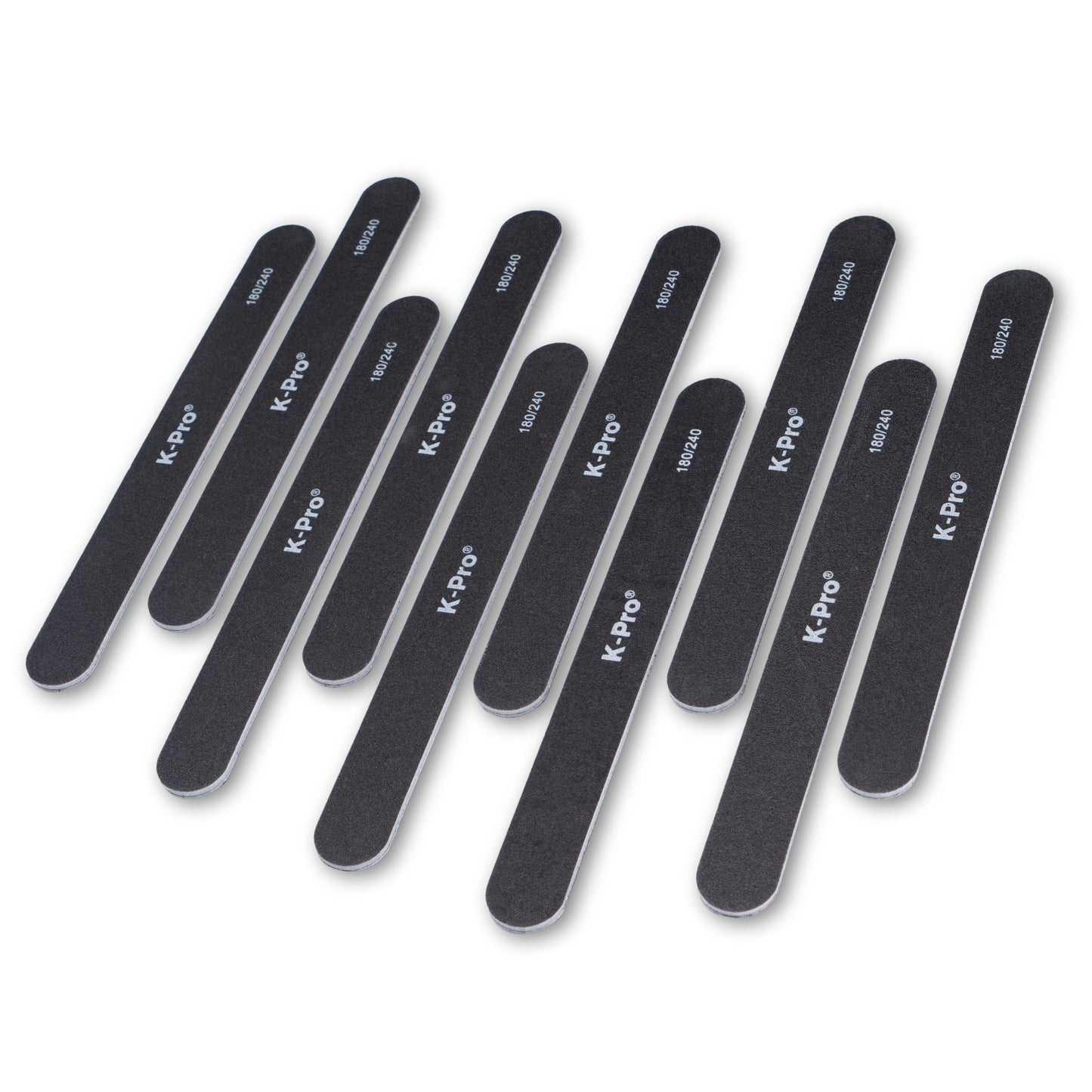 K-Pro Sandblatt-Nagelfeile - Profi Sandblattfeile 100 180 240 gerade - 10 Stück