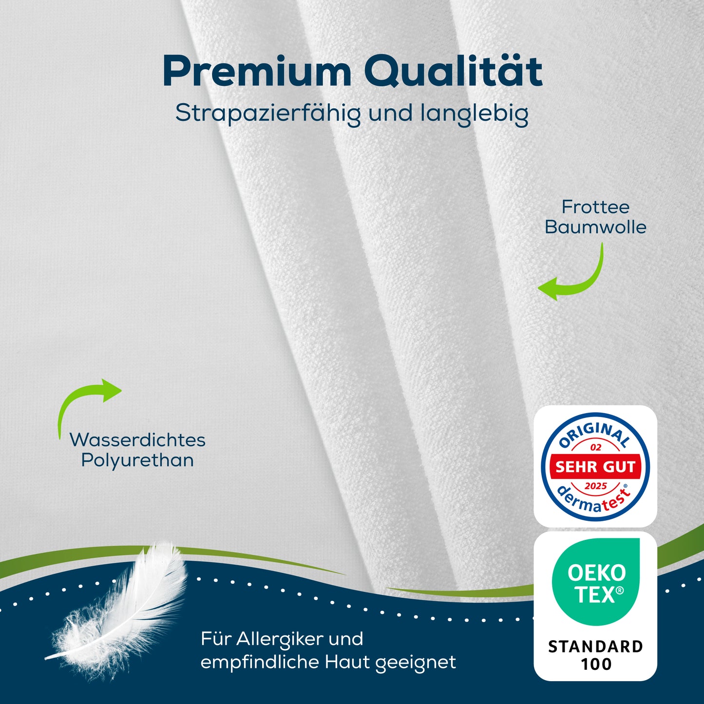 Sensalou Spannbettlaken wasserdicht - weiß